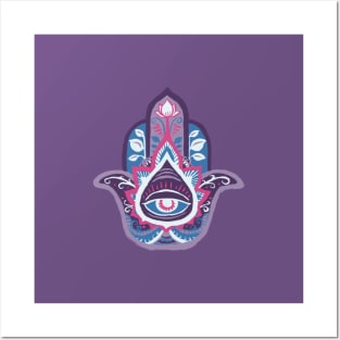 Hamsa Hand - Amethyst(February) Posters and Art